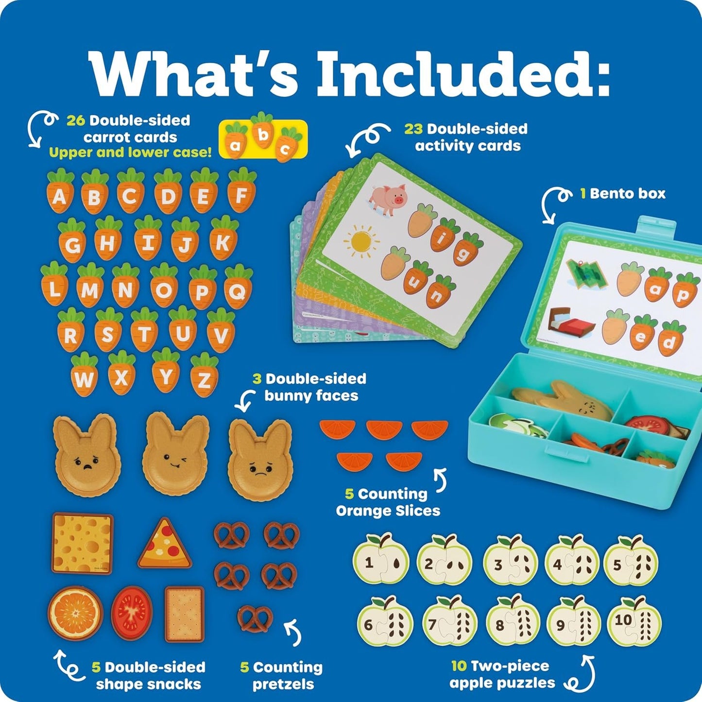 Learning Resources Let's Go Bento! Learning Activity Set, 78 Pieces, Ages 3+, Preschool Learning Activities, Toddler Toys, Learning & Education Toys, Feelings and emotios, fine Motor Skills