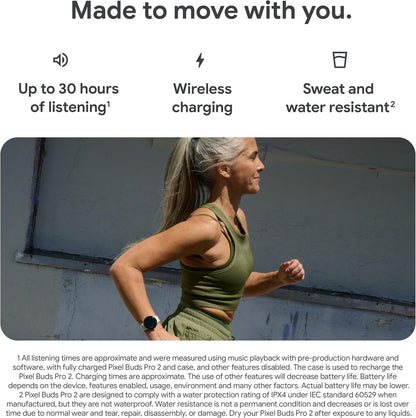 Google Pixel Buds Pro 2 - Noise Canceling Earbuds - Up to 31 Hour Battery Life with Charging Case - Bluetooth Headphones - Compatible with Android - Hazel
