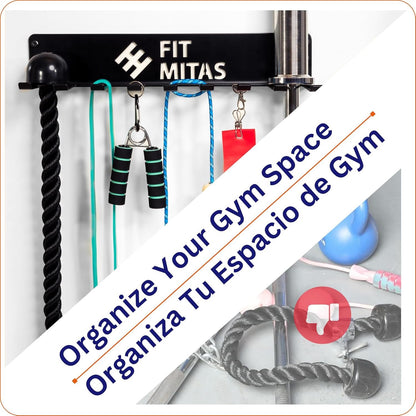 Small Gym Organizer Wall & Barbell Wall Mount Vertical. Cool Home Gym Accessories for Men, Wall Mounted Dumbbell Rack & Barbell Hanger. Yoga Mat Holder & Gym Organization for Home Gym Organizer Wall.