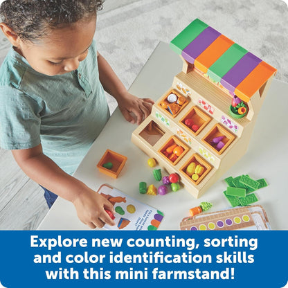 Learning Resources Mini Farmstand Sorting Set, Play Food Sets for Kids Kitchen, Grocery Store Pretend Play, Montessori Toys, Mini Food, Toddler Activities, Fine Motor Skills