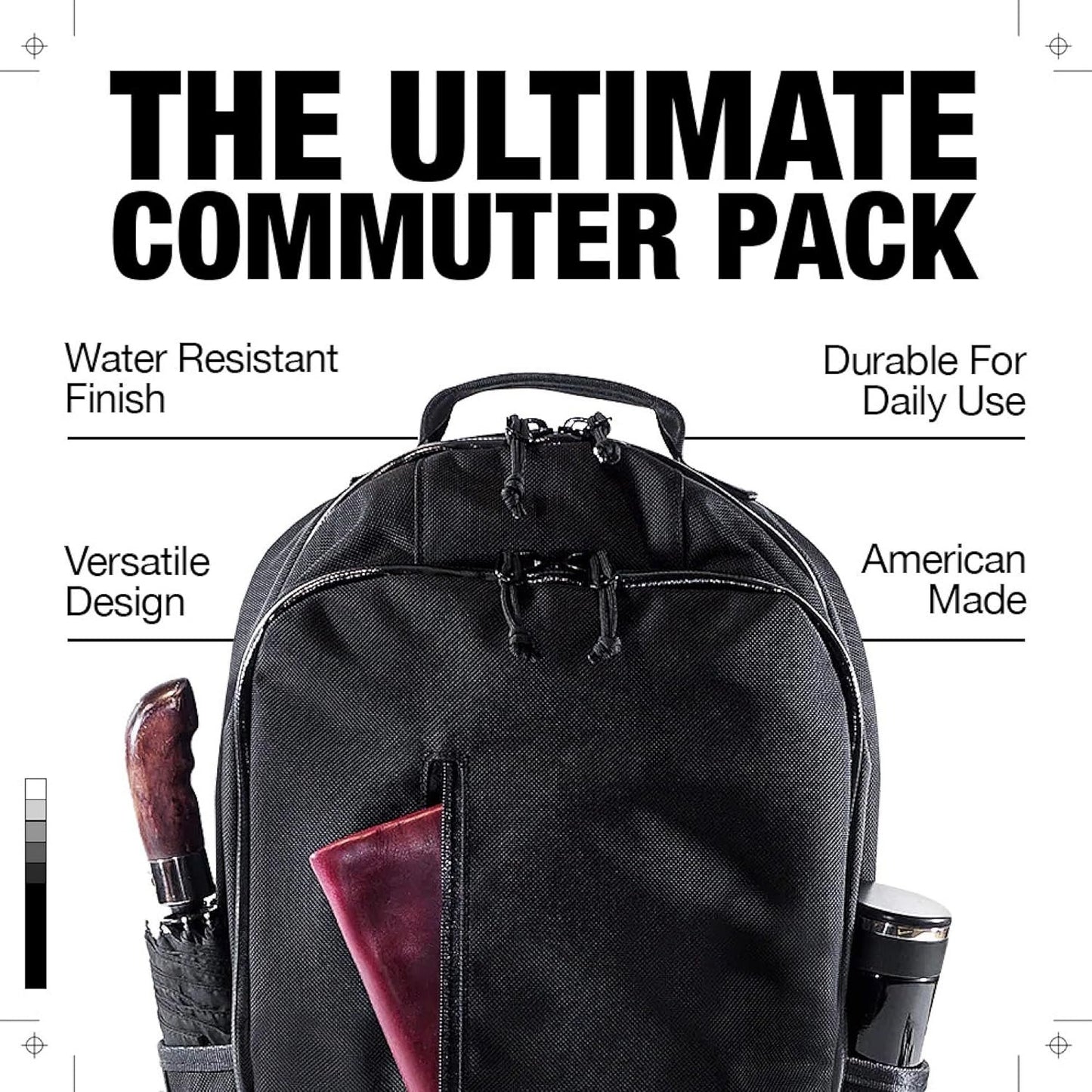 DEFY Bucktown Waxed Canvas Backpack | 23 Liter Utility Backpack For Men | Professional Work Bag w/ 17 Inch Laptop Sleeve | Premium Tech Backpack | Water Repellent Travel & Commuter Pack (Black),