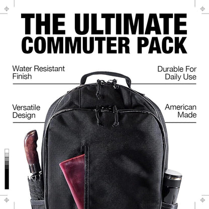 DEFY Bucktown Waxed Canvas Backpack | 23 Liter Utility Backpack For Men | Professional Work Bag w/ 17 Inch Laptop Sleeve | Premium Tech Backpack | Water Repellent Travel & Commuter Pack (Black),