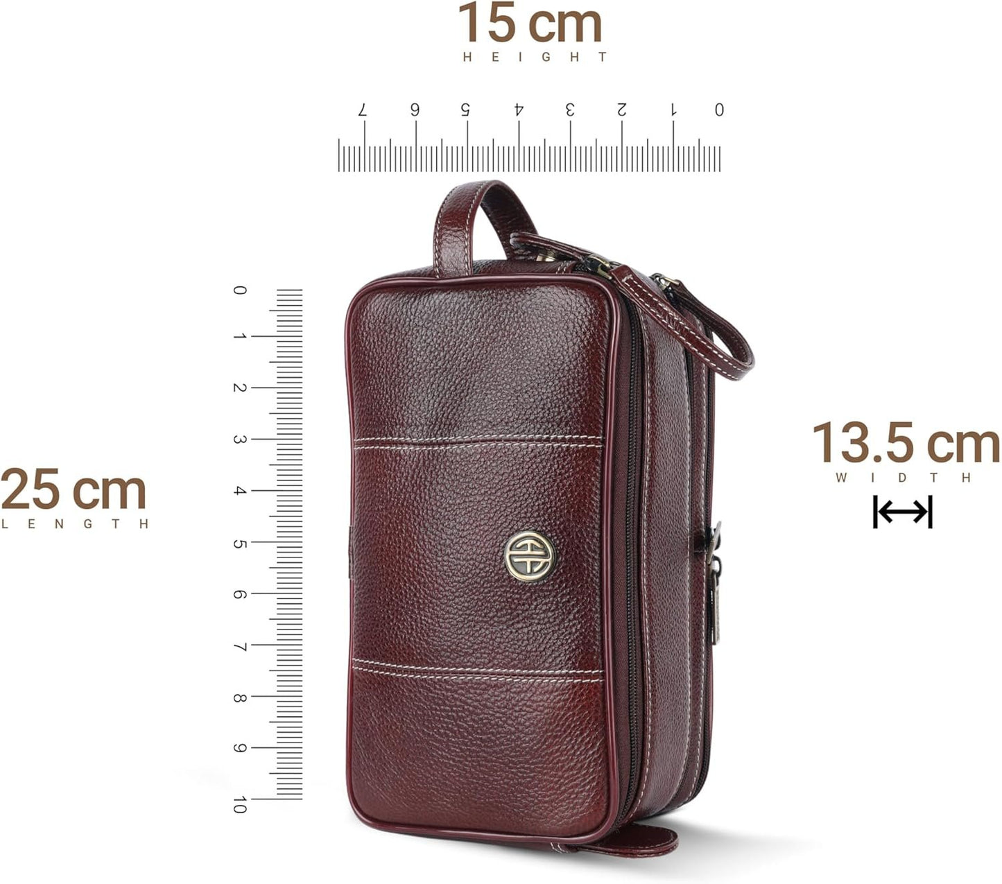 Hammonds Flycatcher Genuine Leather Shaving Bag for Men-Leather Dopp Kit|Toiletry Bag|Travel Toiletry Bag-Hygiene & Grooming Kit Organizer-Cruelty-Free Leather and Hand Stitched Vanity Case.TC4002,