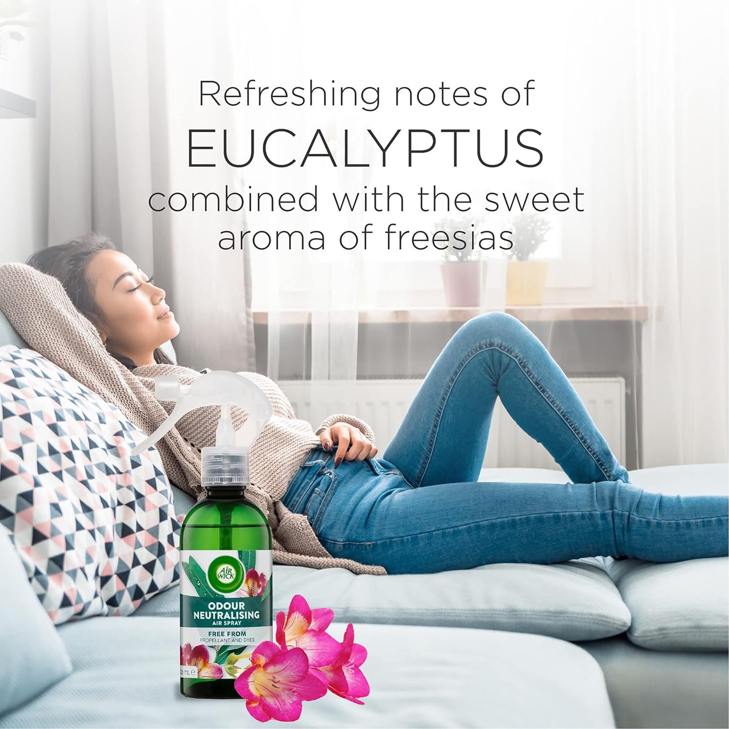 Air Wick Odour Neutralising Spray, Eucalyptus & Freesia, 236mL (Pack of 8)