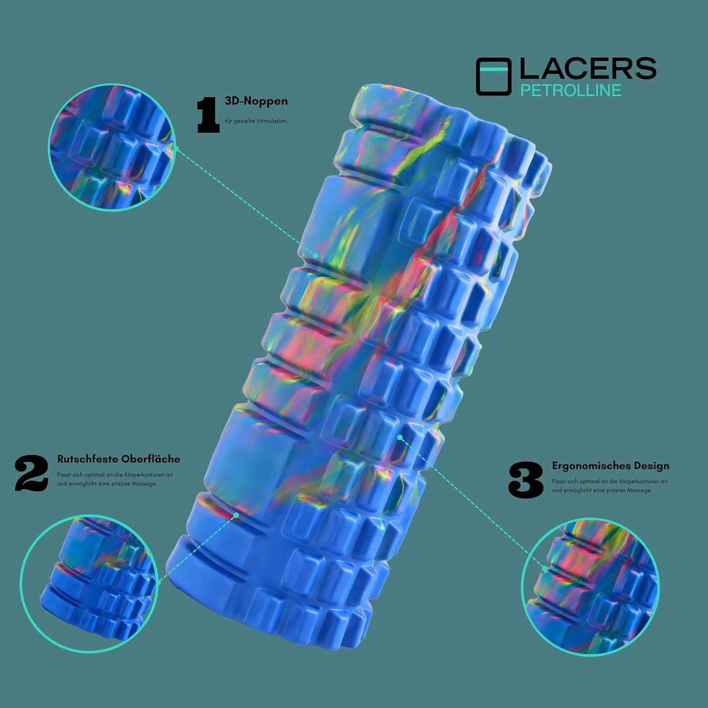 Lacers PetrolLine - Yoga Fatigue Roller 6 Colours (Dark Blue)