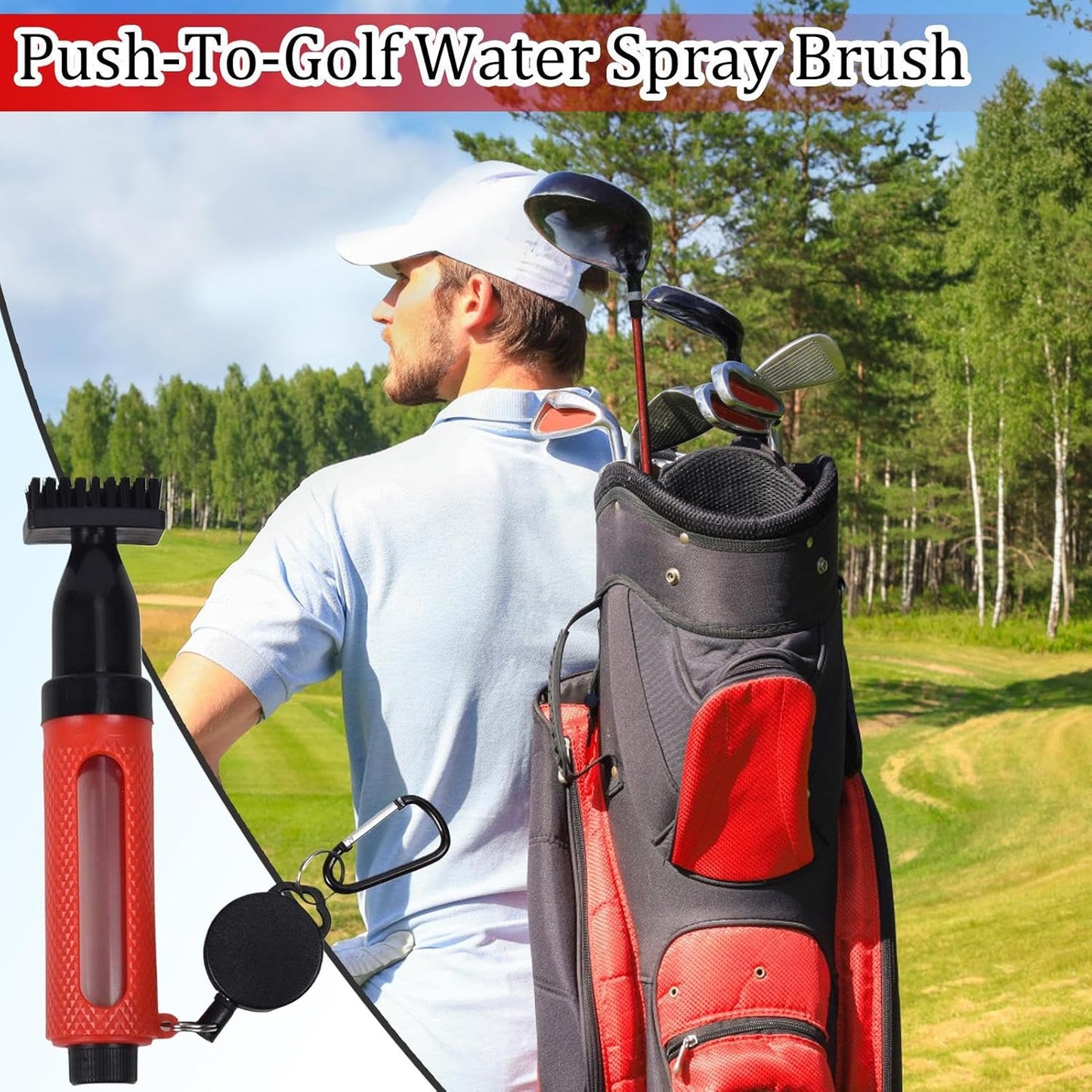 Golf Club Cleaner, Portable Brush, Multifunctional Cleaning Tool, ABS Waterproof Regripping Supplies, Essential for Practice Range and on-The-Go Maintenance, 20 x 4 cm