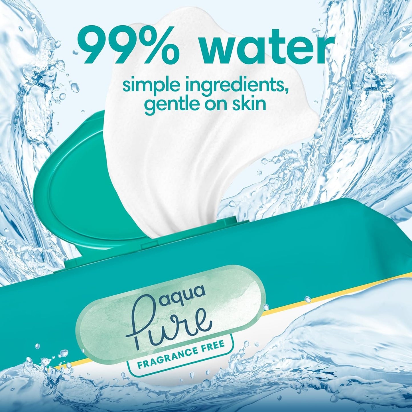 Pampers Aqua Pure Sensitive Baby Wipes 6X Pop-Top 336 Count