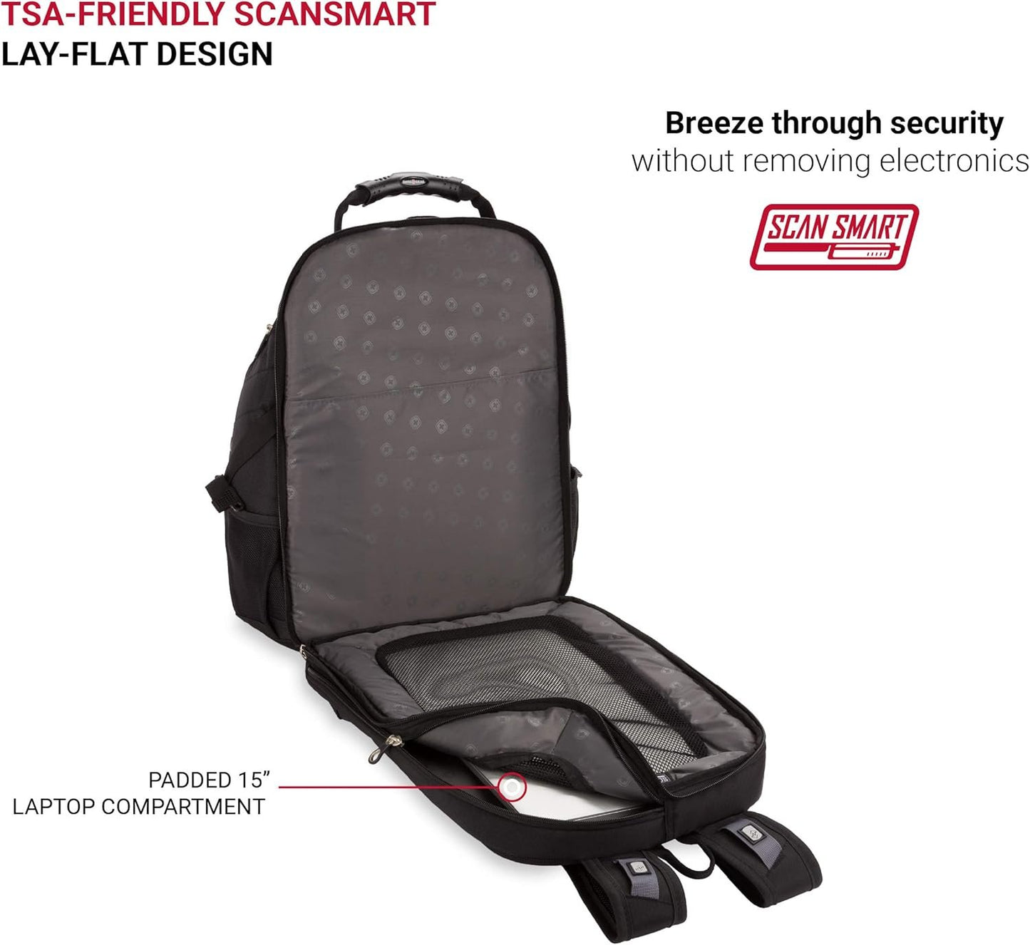 SwissGear SA1908 Black TSA Friendly ScanSmart Laptop Backpack