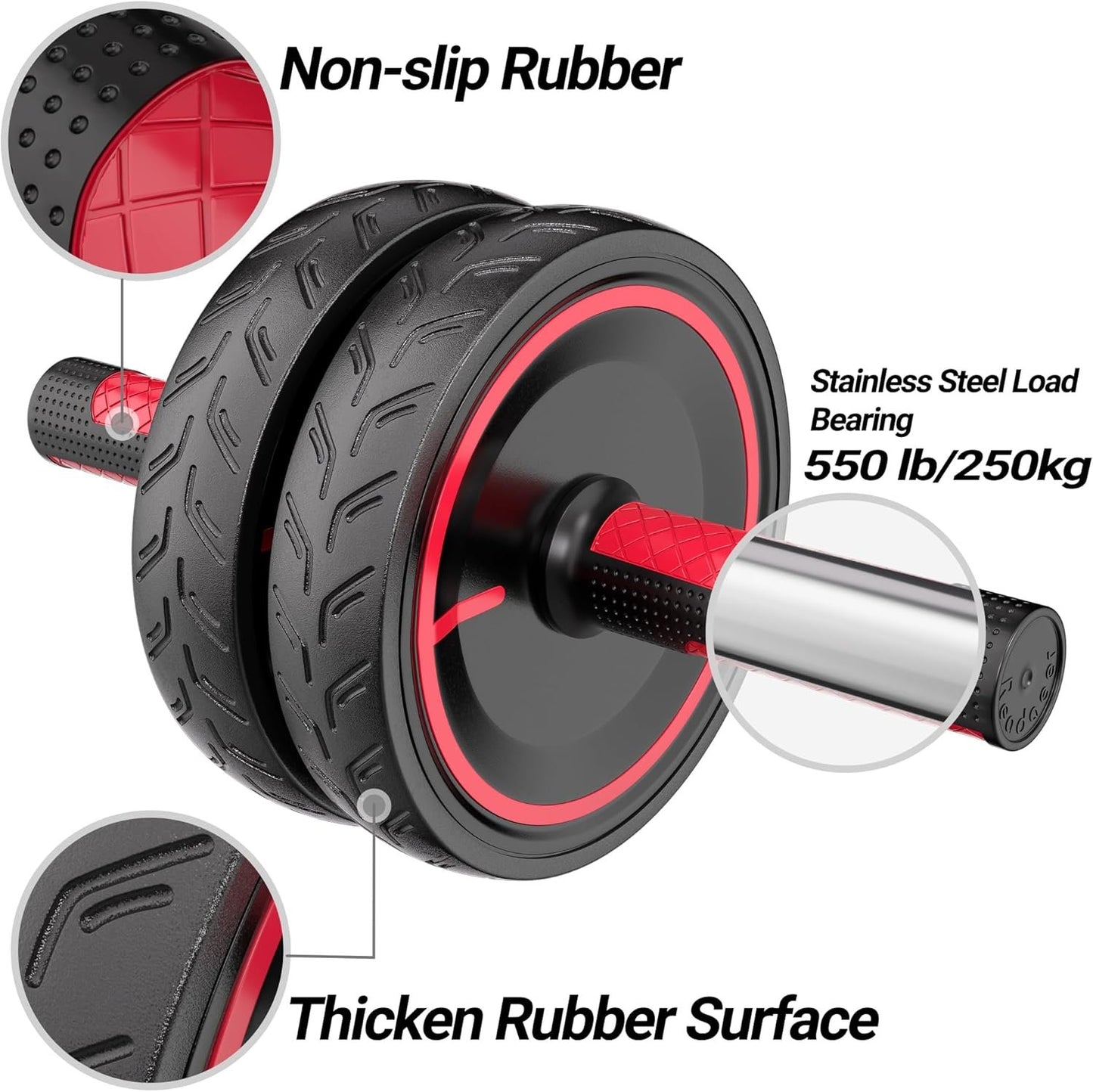 Readaeer Ab Roller Wheel with Knee Pad Abdominal Exercise for Home Gym Fitness Equipment