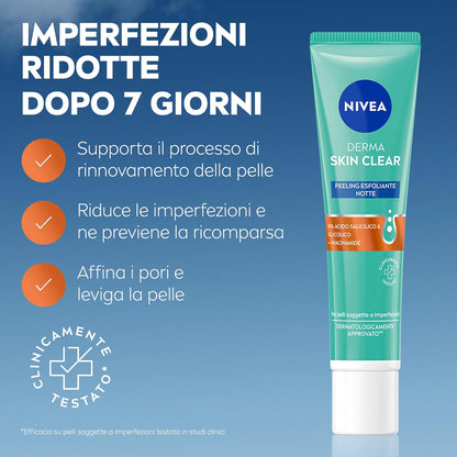 NIVEA Special Pack Derma Skin Clear Anti Blemishes, Facial Cleanser Gel 150 ml + Night Face Peeling 40 ml + Face and Body Scrub 150 ml + Astringent Face Toner 200 ml