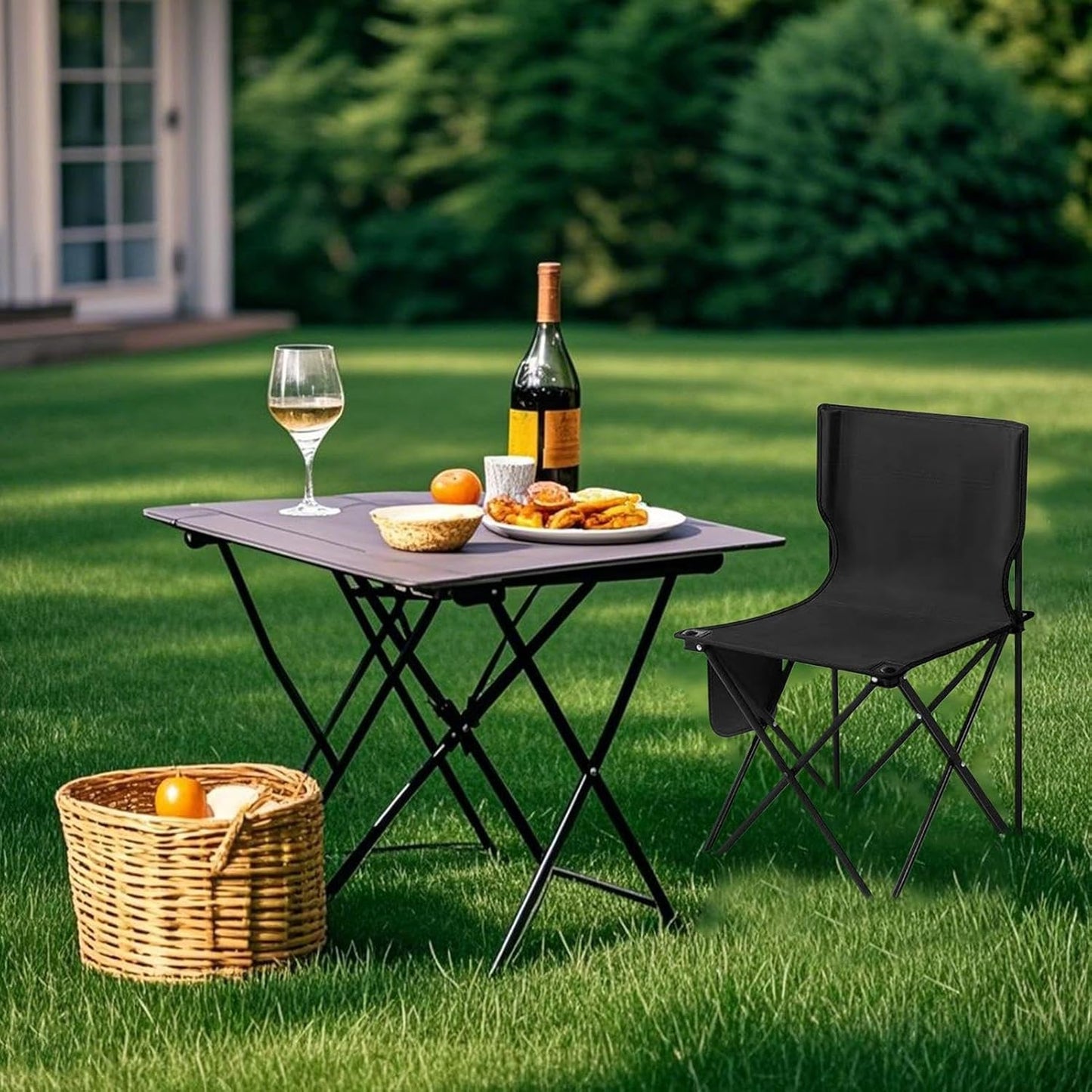 Folding Camp Chair - Outdoor Folding Chair With Drawstring Storage Bag | Lightweight Lawn Chairs | Camping Gear For Travel, Beach, Picnic, Barbecue, & Sporting Events, Support 286 LBS