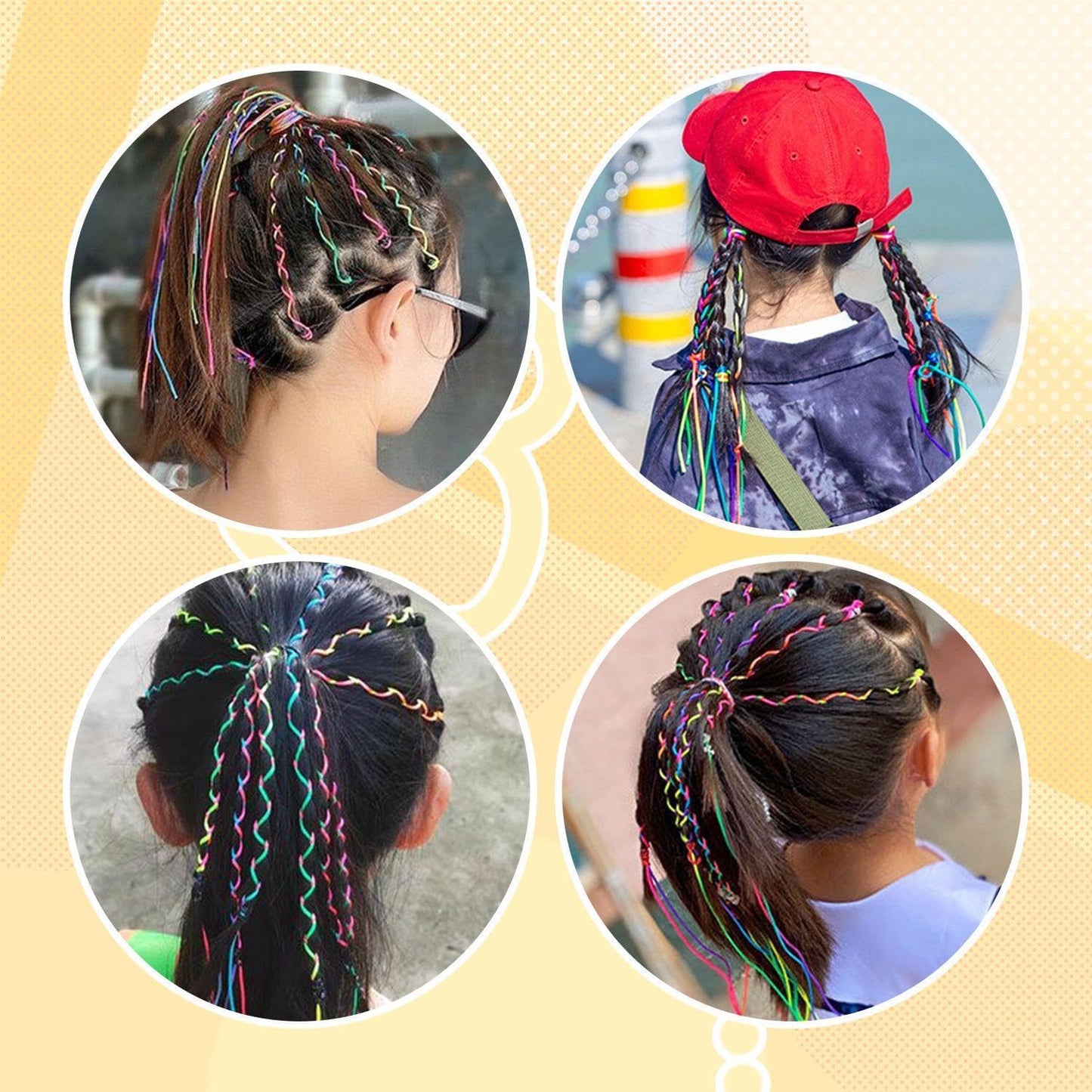 62 Pieces Thick Thin Braided Hair Ropes, Braided Hair Bands for Girl, Ponytail Hair Rope Decorative Hair Rope for Girls