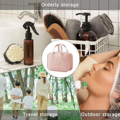 Womenâ€™s Makeup Travel Bag | Cosmetics Jewelry Toiletry Bag | Interactive Travel Hygiene Organizer | Waterproof Travel Toiletries Bag | Water Resistant Makeup Organizer for Travel, Pink, Refer to