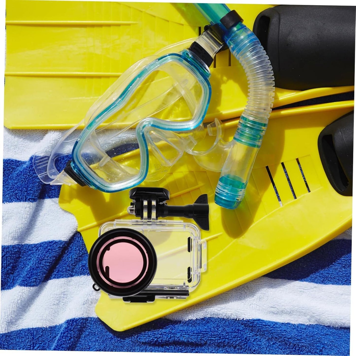 KALLORY Camera Protective Shell with Dual Cold Shoe Mounts Underwater Housing Case for Digital