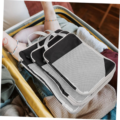 BESPORTBLE 4pcs Travel Storage Bag Expandable Compression Packing Cubes with Handles for Clothes Organization