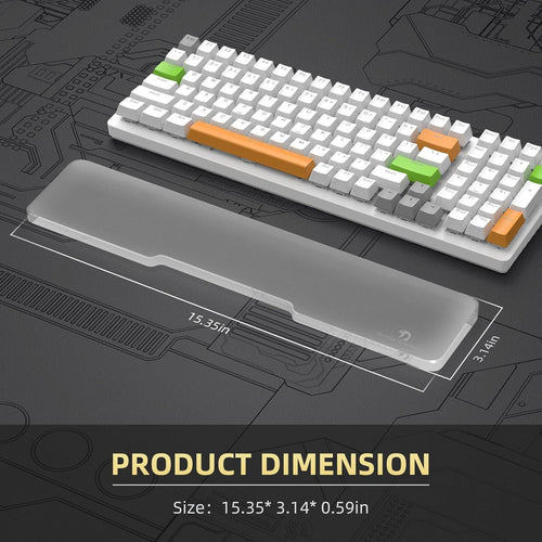 SELORSS Acrylic Keyboard Wrist Rest 98-Key Mechanical Keyboards Ergonomic Palm Rest for Computer Keyboard,Anti-Slip Base,Wrist Pad for Laptop,Office & Home-Easy Typing, White/Oversize
