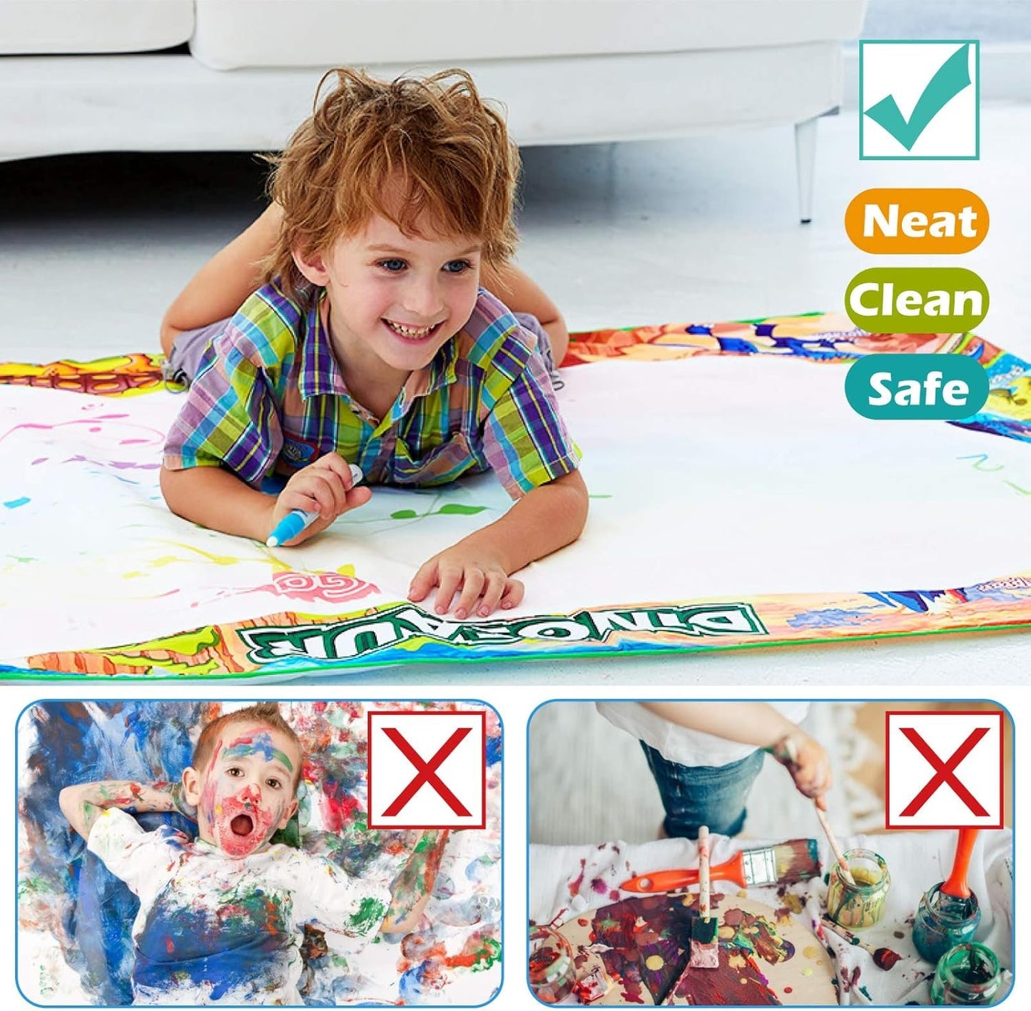 Jasonwell Aqua Magic Water Doodle Mat Large Drawing Coloring Painting Writing Board Educational Learning Toy PENS Water Painting Activity Gifts for Kids Toddlers Boys Girls Age 2 3 4 5 6 7 8 (60 x 40)