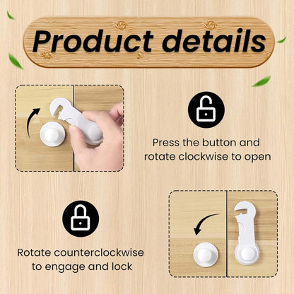 10Pcs Child Safety Locks for Kitchen Cupboards,Baby Proof Cupboard Cabinet Lock with Strong Removable Adhesive No Tools and Drilling Required,Baby Proofing Cabinet And Drawer Locks For Cabinets Doors,Pantry,Wardrobe