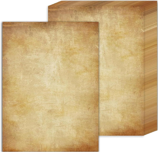 Acidea 100 Sheets Vintage Stationery Paper, 120GSM Thicker A4 Vintage Double Side Printing Papers, Antique Textured Looking Letterhead Paper for Resume, Diploma, Writing, Certificates