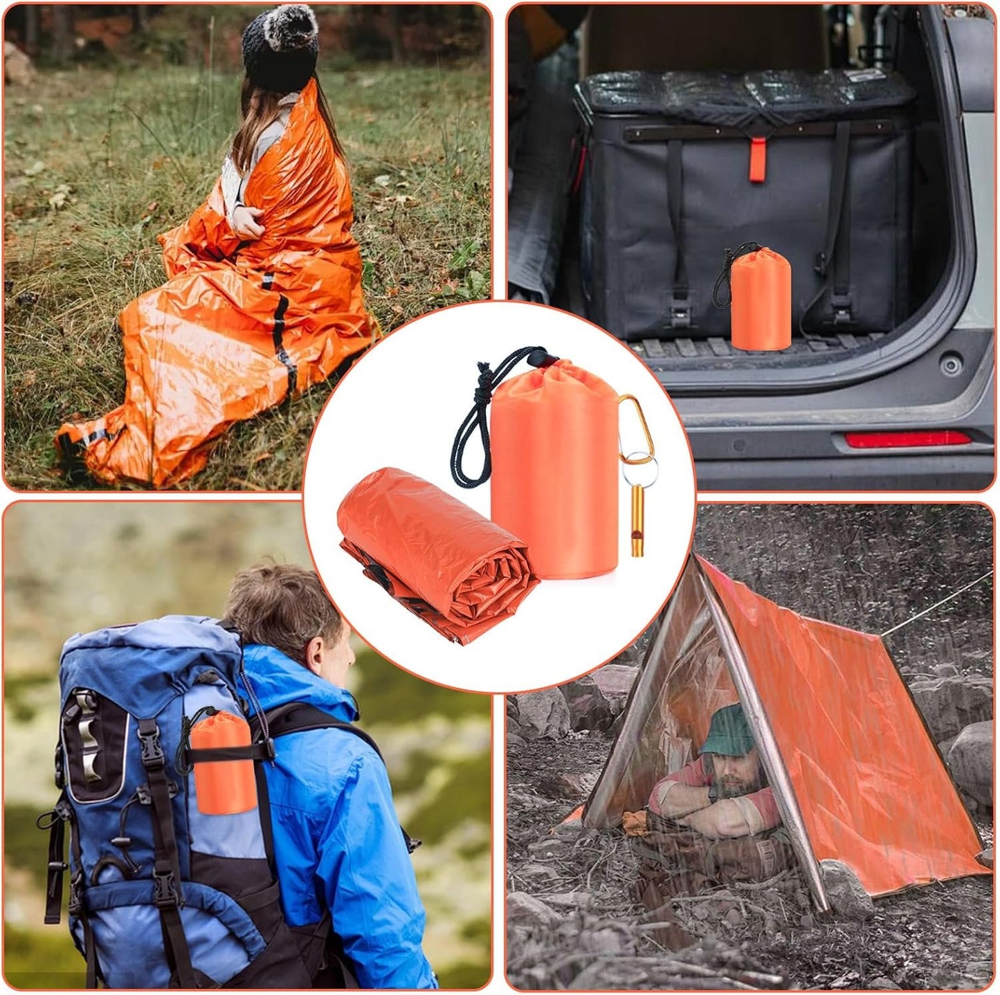 YYTECH Emergency Sleeping Bag, Rescue Blanket, Rescue Film, Gold, 210 x 160 cm, Survival Sleeping Bag, Bivouac Bag, Waterproof, Portable Emergency Blanket, Cold Protection, Rescue Tent for Camping,