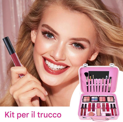 Make Up Kits for Girls, Cosmetic Set Portable Make Up Kit with Reusable Case, 11.08 inches Waterproof Dress-Up Accessories, Long Lasting Makeup Palettes