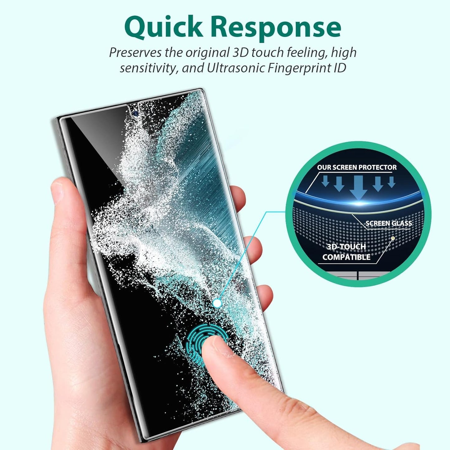 EGV 3 Pack Compatible for Samsung Galaxy S22 Ultra Screen Protector Flexible TPU, Full Coverage, Scratch Resistant, Easy Installation, Case Friendly, Bubble Free