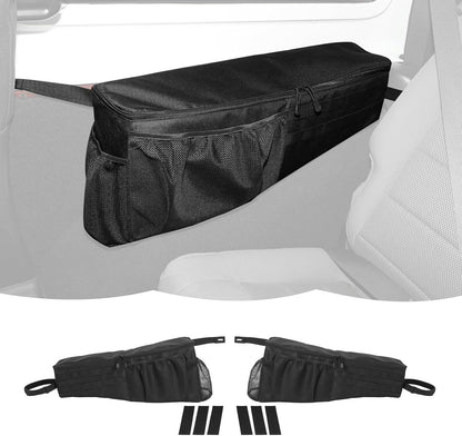 RT-TCZ Rear Trunk Organizer Storage Bag, Wheel Well Side Storage Pocket Interior Accessories for 2007-2017 Jeep Wrangler JK 2 Door, 2 PCS