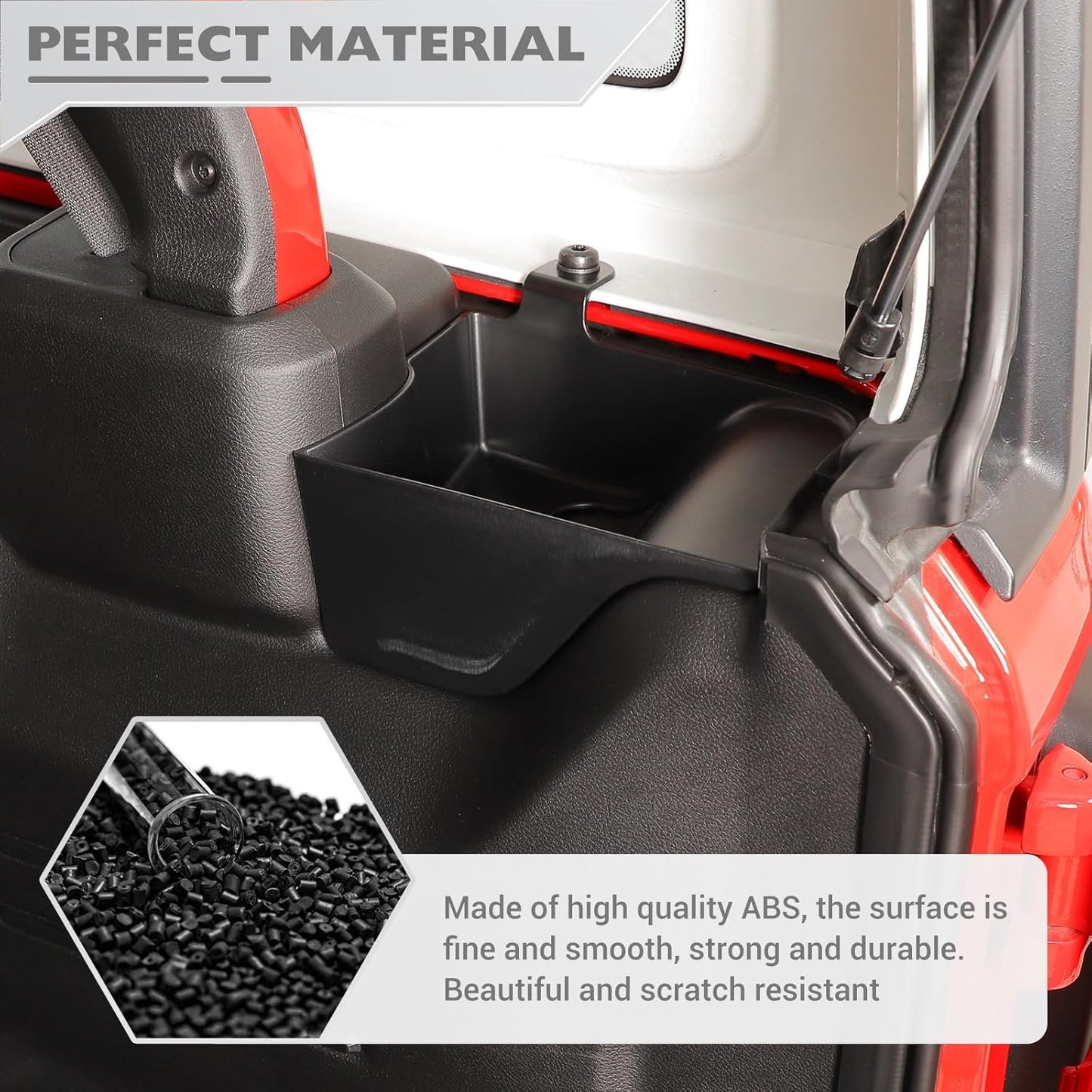 JeCar Wheel Well Storage Rear Trunk Organizer for 2024+ Jeep Wrangler JL JLU 4-Door Interior Accessories Black (Trunk Storage L&R)