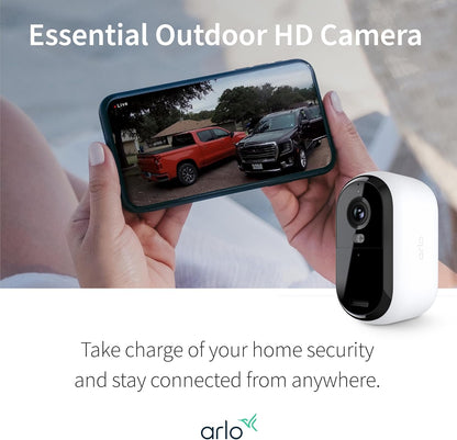 Arlo Essential Security Camera 1080p HD | Outdoor - Indoor | 2nd Gen | Wireless with Spotlight, 2-Way Audio, Color Night Vision, Live Stream, Real Time Notifications, Wide Angle - White, 3 Cameras