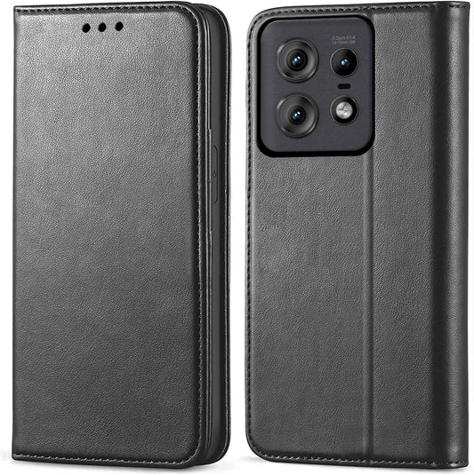 FORZARMOR for Motorola Moto G75 5G (6.78 Inch) Case Wallet Cover PU Leather Pockets Shockproof Magnetic Flip Card Holder (for Moto G75 5G, Black)
