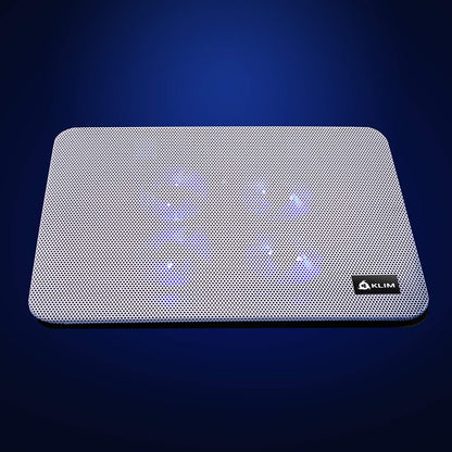 KLIM Serenity + Laptop Cooling Pad for Laptop + 11 to 15.6 inches + Perfect for Small and Medium Laptops + Stable and Sturdy Metal Grid + Silent Laptop Cooling Stand + White