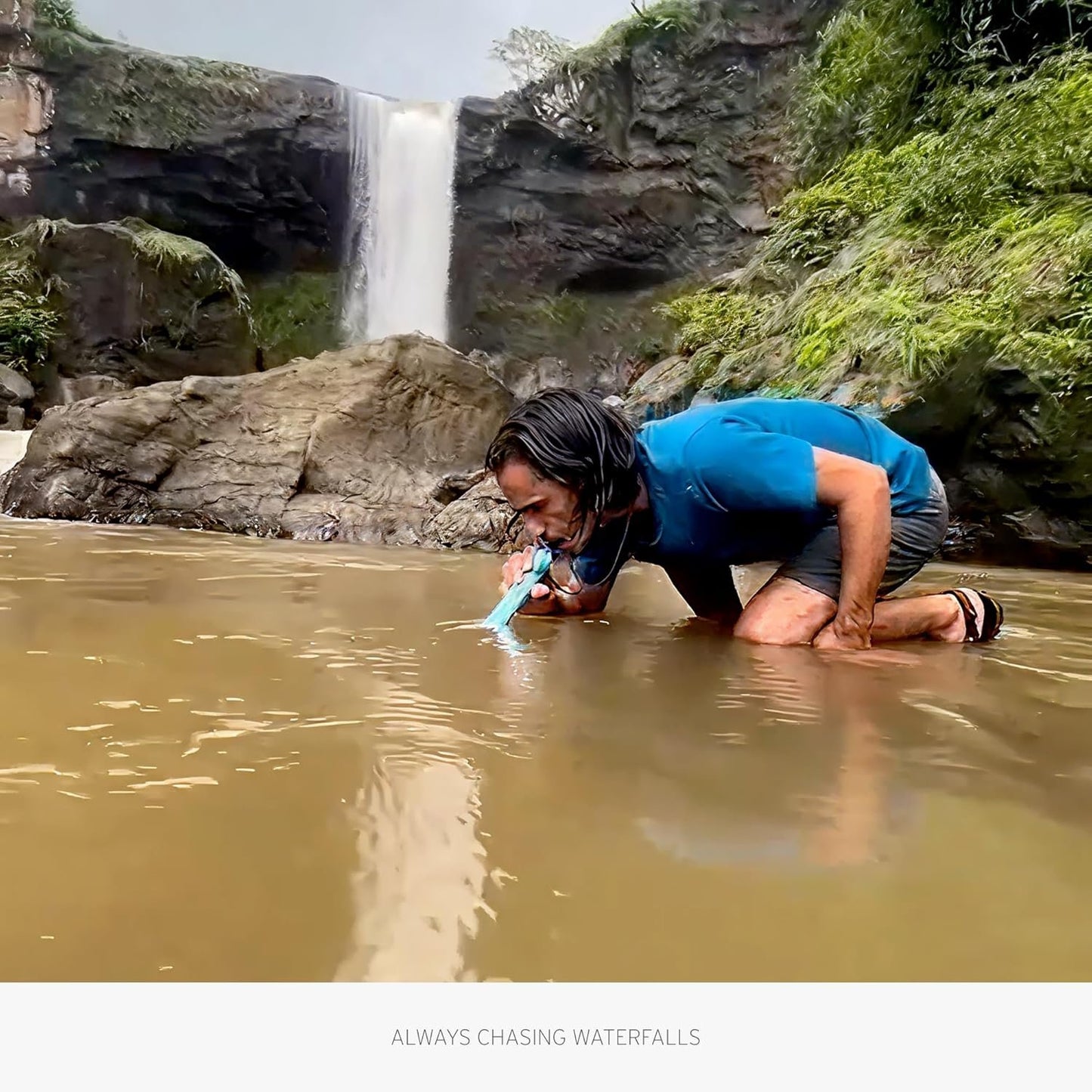 LifeStraw Personal Water Filter for Hiking, Camping, Travel, and Emergency Preparedness, Blue, Stocking Stuffers, for Men and Women