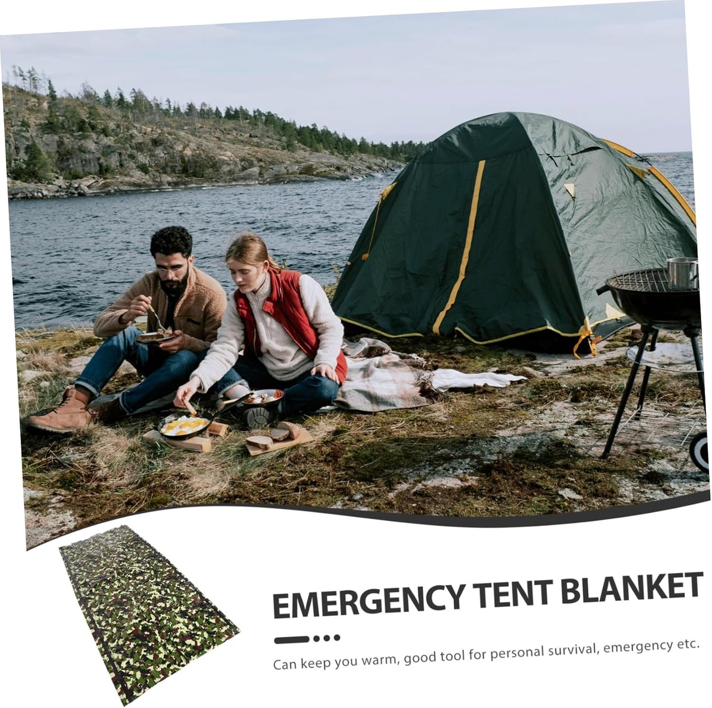 Generic Emergency Survival Tent for Camping Windproof Warming Shelter Lightweight Portable Emergency for Outdoor Activities Survival Kits