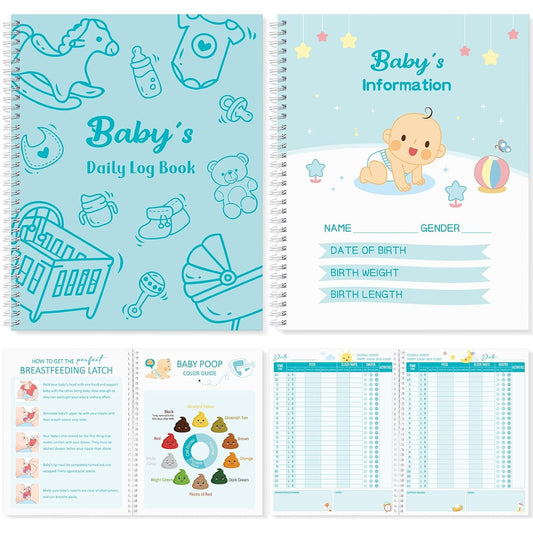 Pasimy Baby Daily Log Book for Newborns Baby Feeding Track Log Journal and Monitor Nursing Tracker, Sleep, Diaper, Activities Schedule Planner for Nanny New Parents Gift, 8.5 x 11''