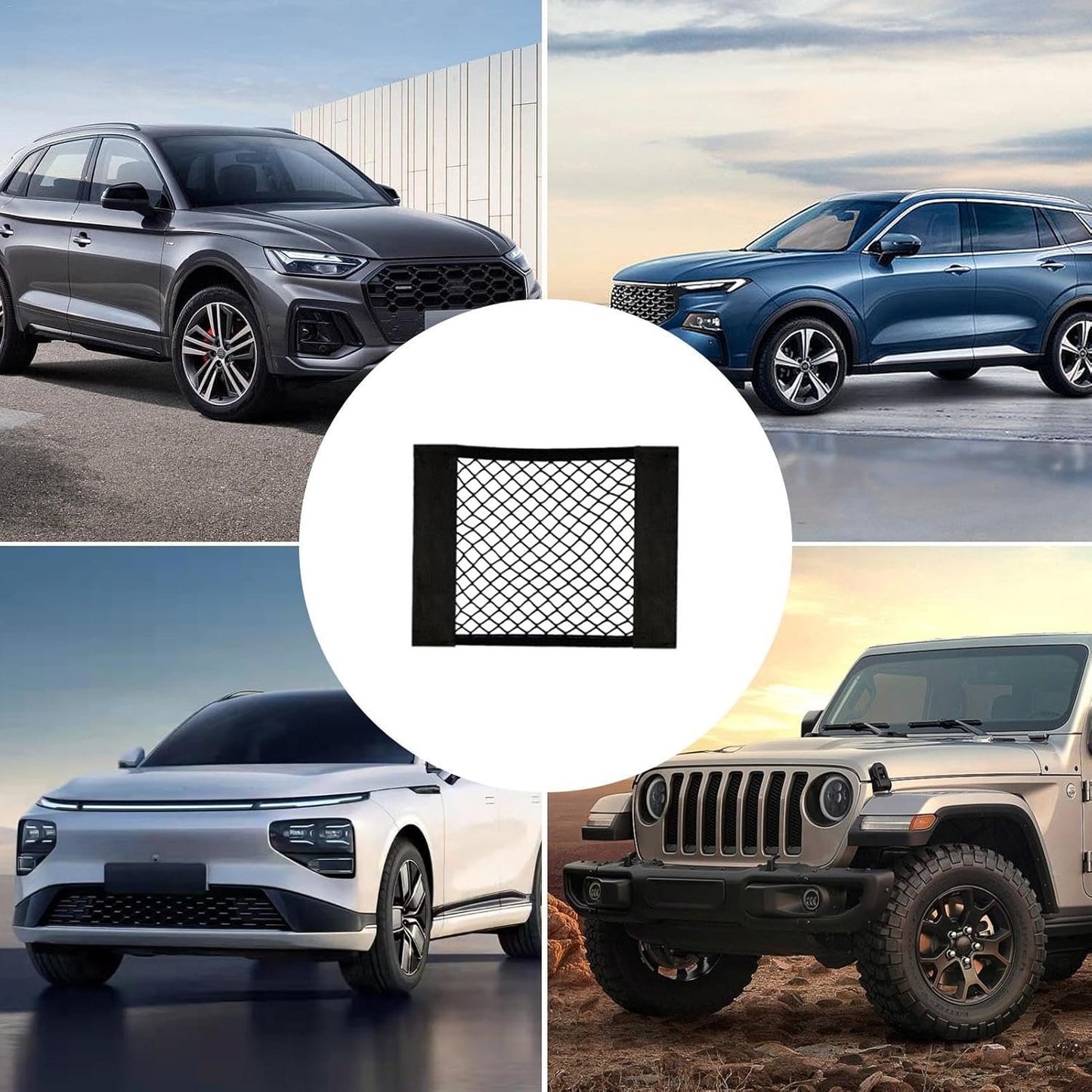 Trunk Net | Car Cargo Storage Net for Trunk - Small Car Storage Net, Elastic Seat Storage Mesh, Interior Accessories for SUV, Truck, Van, RV