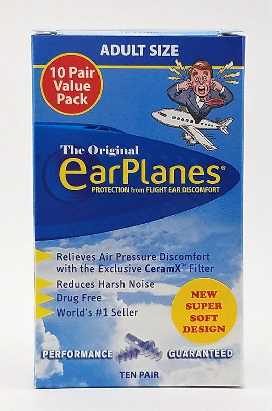 New Super Soft Adult EarPlanes? Ear Plugs Airplane Travel Ear Protection 10 Pair