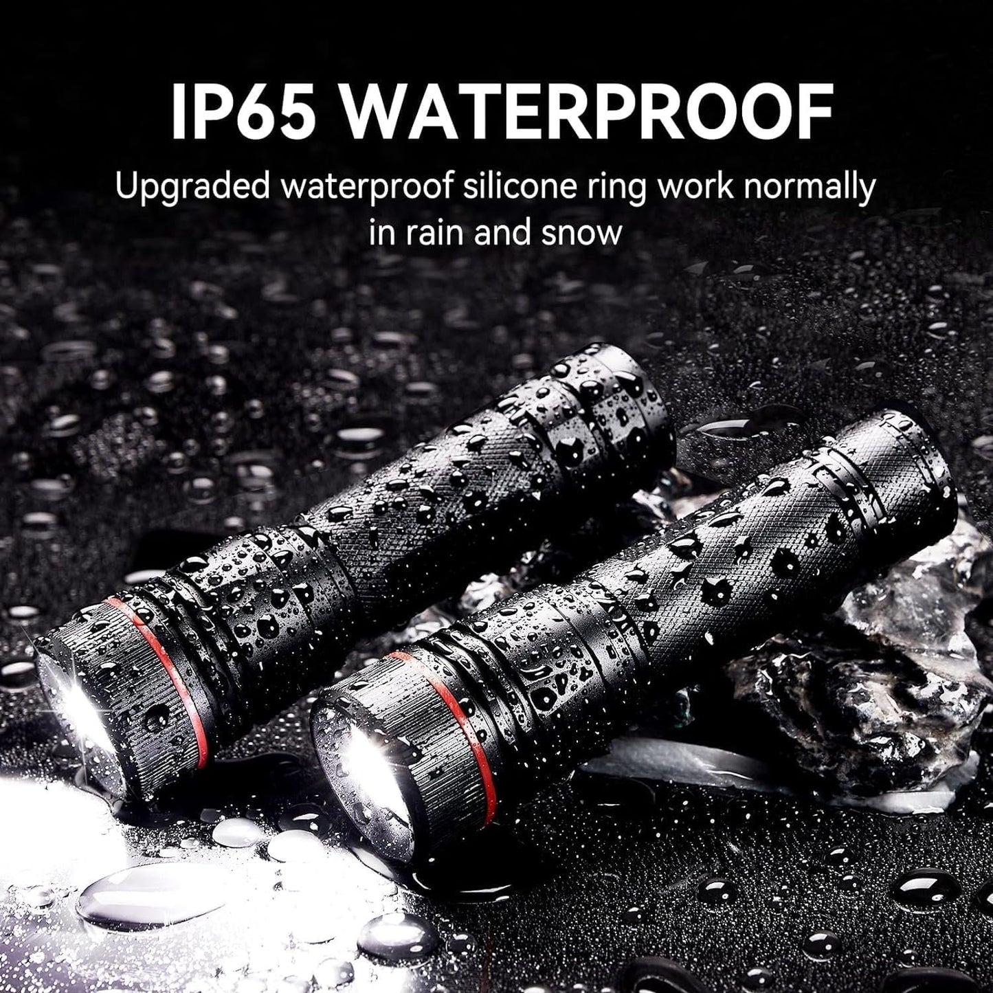 LETMY Rechargeable Flashlights High Lumens, 2 Pack 10H Long Lasting Super Bright EDC Flashlight, LED Mini Tactical Flash Lights for Camping Emergency, Drop & Water Resistant (Battery Included)