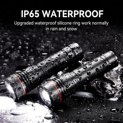 LETMY Rechargeable Flashlights High Lumens, 2 Pack 10H Long Lasting Super Bright EDC Flashlight, LED Mini Tactical Flash Lights for Camping Emergency, Drop & Water Resistant (Battery Included)