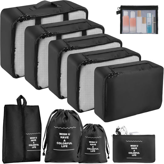 10 Piece Space-Saving Suitcase Organizer, Travel Suitcase, Packing Cubes for Cosmetics, Underwear, Clothes, Bags, Shoes, Travel Useful Accessories