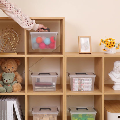 Citylife 6 Packs 5.3QT. Plastic Storage Bins with Latching Lids Clear Storage Box with handle Stackable Stoage Containers for Organizing Toys, Crafts, Tools