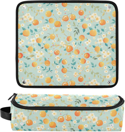 Borsa da viaggio per utensili da donna con tappetino rimovibile resistente al calore, borsa da viaggio organizer per utensili caldi e accessori per la cura dei capelli, essenziali da viaggio per donne