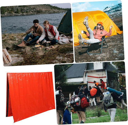 Parliky 1 Set Survival Warm Tent with Emergency Blanket Portable Windproof Sleeping Tent for Outdoor Camping Hiking and Emergency Preparedness Essential Survival Gear