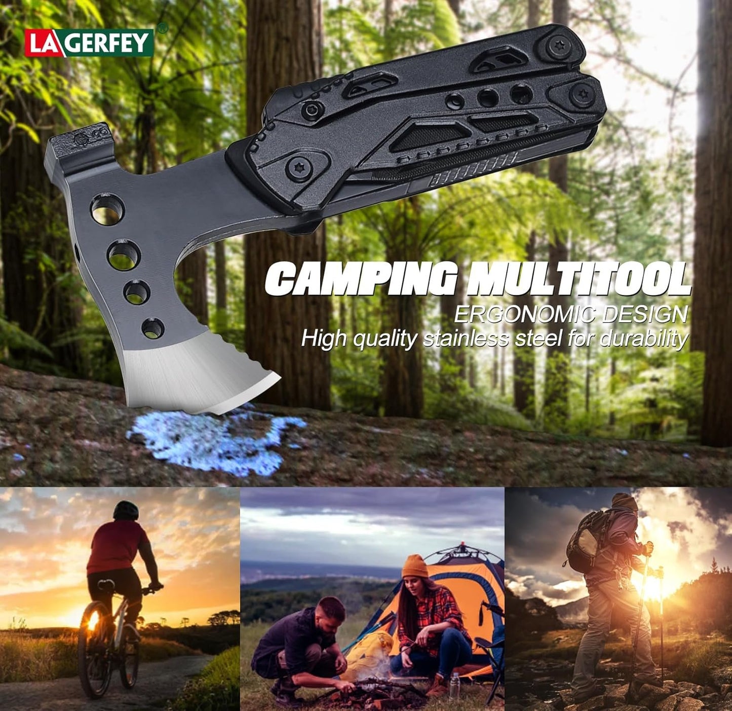 Gifts for Men Dad Husband - Stocking Stuffers for Men Him, Camping Accessories, Camping Essentials Axe - Fathers Day Gift Ideas, Christmas Birthday Gifts, Survival Kit, Tools for Hiking, Fishing