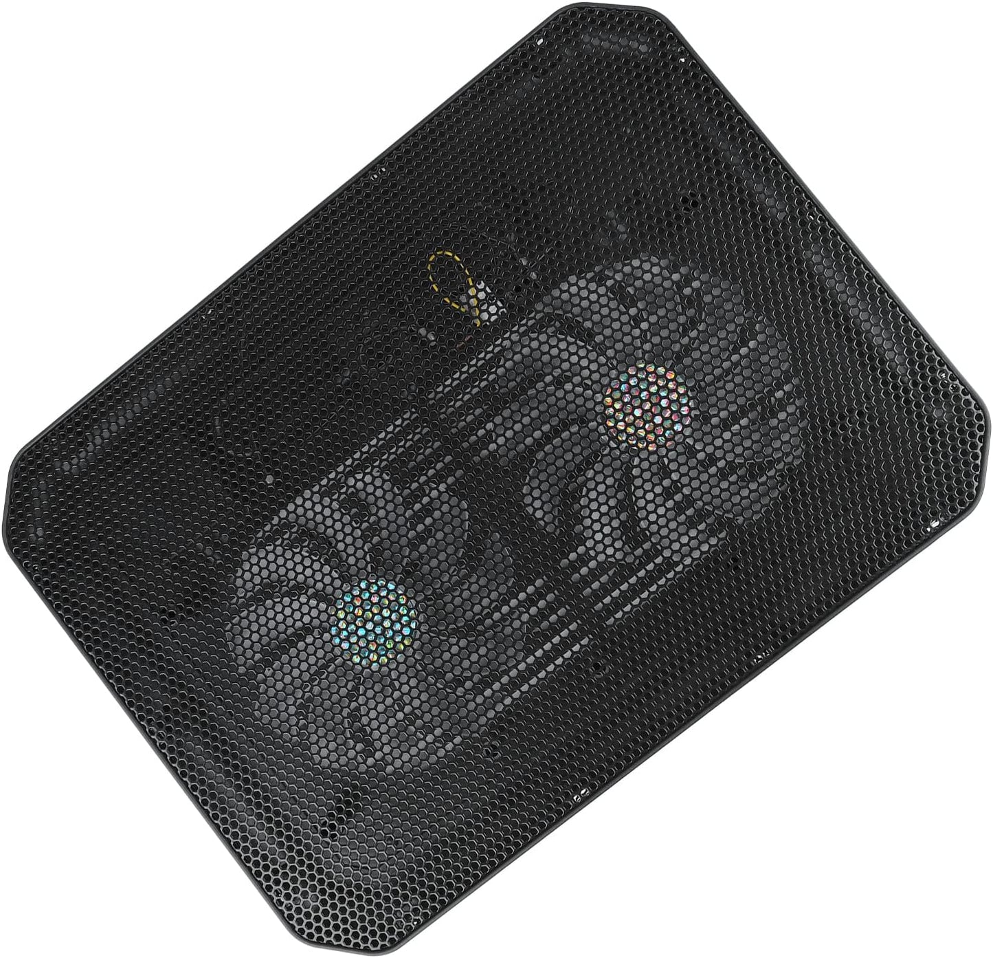 Cooling Pad, 7 Height-Adjustable Laptop Cooling Pad, Cooling Stand Cooler with Two Extremely Quiet Fans, Laptop Cooling Stand with LED Lights, USB Port, for Most (M10B)