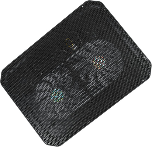 Cooling Pad, 7 Height-Adjustable Laptop Cooling Pad, Cooling Stand Cooler with Two Extremely Quiet Fans, Laptop Cooling Stand with LED Lights, USB Port, for Most (M10B)