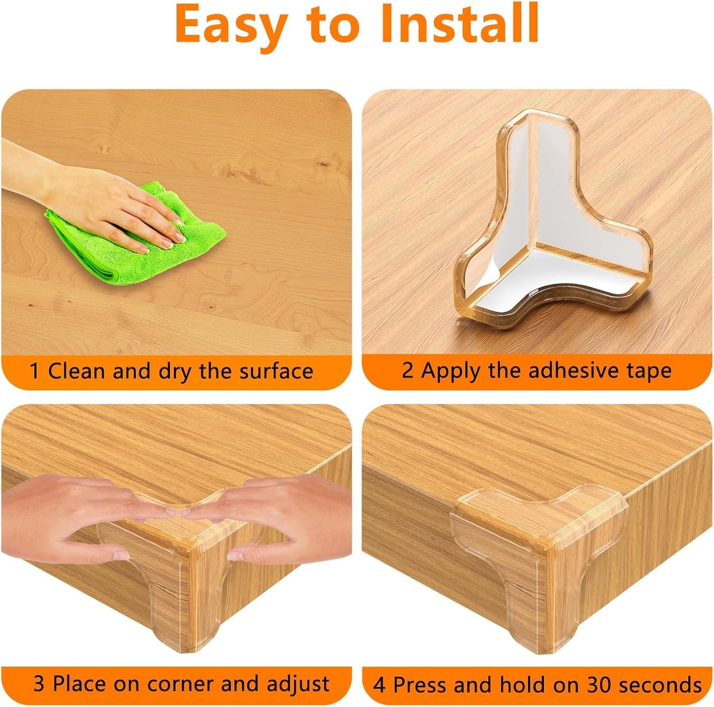 E-PRONSE New Baby Proofing Corner Protector: 12 Pack Extra Large Clear Table Corner Protectors for Corners and Edges