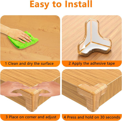 E-PRONSE New Baby Proofing Corner Protector: 12 Pack Extra Large Clear Table Corner Protectors for Corners and Edges