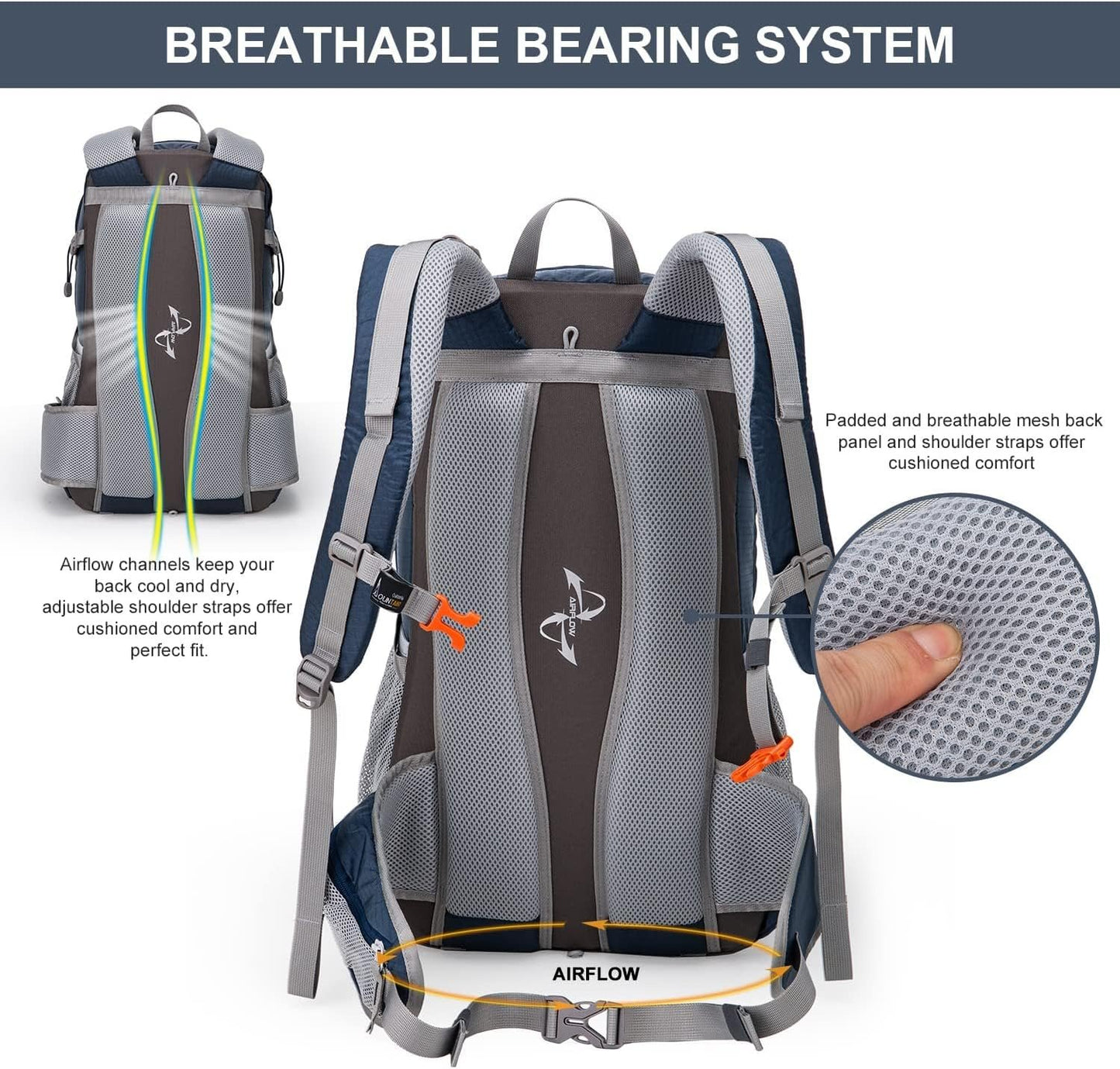 Mountaintop 40L Hiking Backpack Camping Trekking Backpack Outdoor Travel Daypack For Men Women