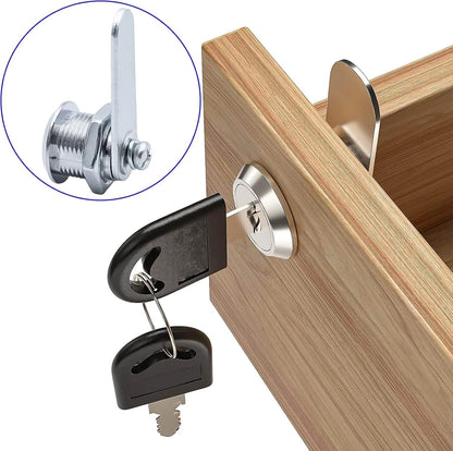 6pcs Cabinet Cam Lock Set, Toolbox Lock Replacement Set Keyed Alike, Letter Box Locks, Drawer Lock Cylinder, Furniture Lock With 2 Keys for DIY