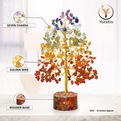 Yatskia 7 Chakra Tree of Life, Crystals and Healing Stones, Chakra Crystal Tree Decor, Housewarming Gifts, Home Decor, Meditation Decor, Birthday Gifts for Women